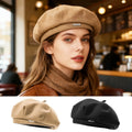 Women's Beret Hat French Classic Solid Color Winter Warm Fashion Cap Retro Hats