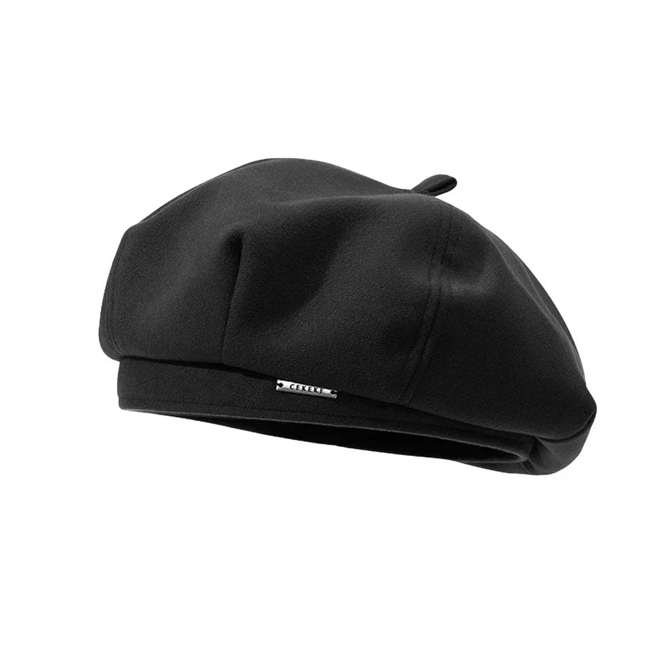 Women's Beret Hat French Classic Solid Color Winter Warm Fashion Cap Retro Hats